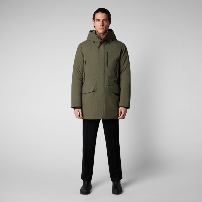 Save The Duck Phrys Encapuchado Coat Verde Negras | WXZUH6218