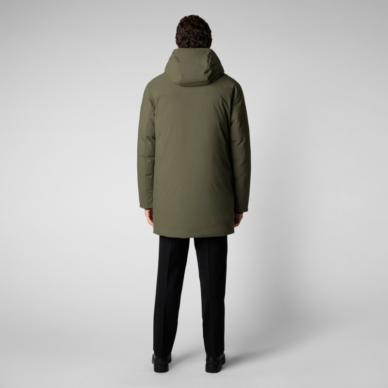 Save The Duck Phrys Encapuchado Coat Verde Negras | WXZUH6218