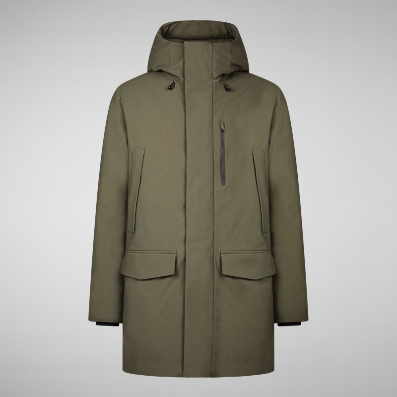 Save The Duck Phrys Encapuchado Coat Verde Negras | WXZUH6218
