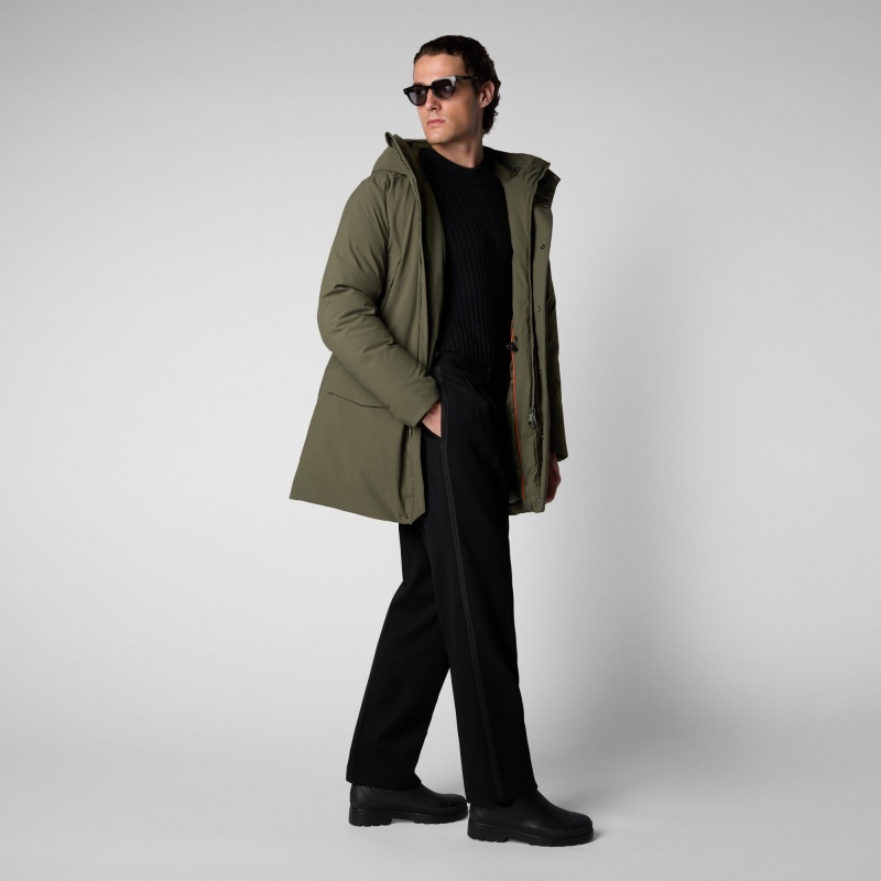 Save The Duck Phrys Encapuchado Coat Verde Negras | WXZUH6218
