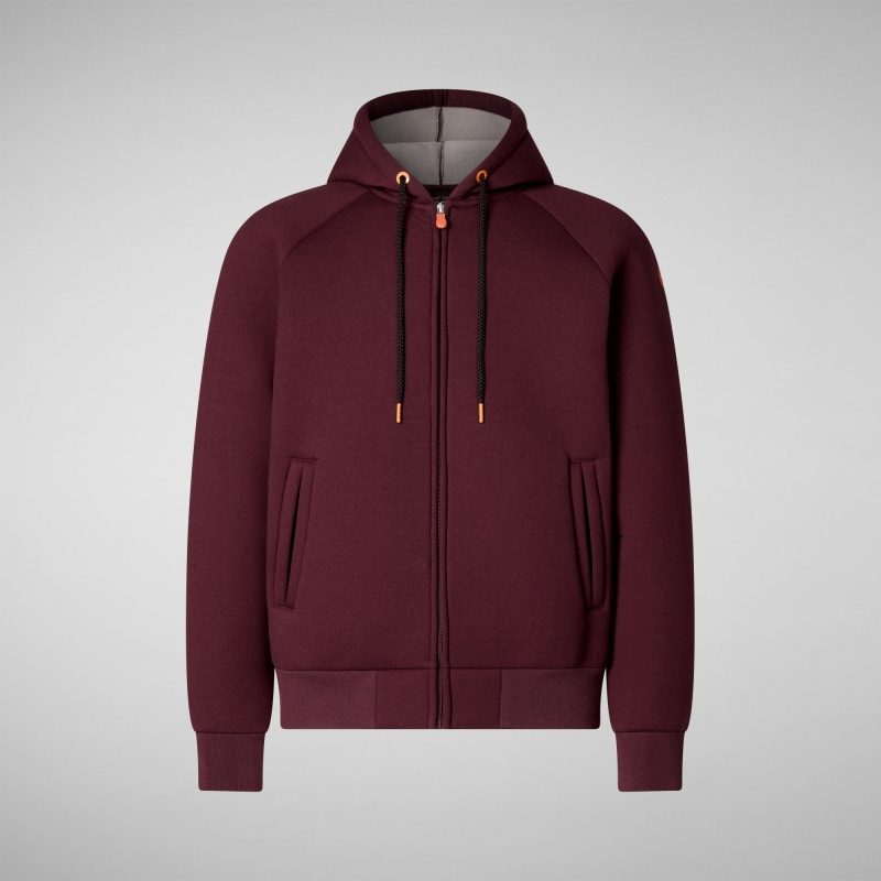 Save The Duck Pileus Hoodie Burdeos Negras | LSTQA4273