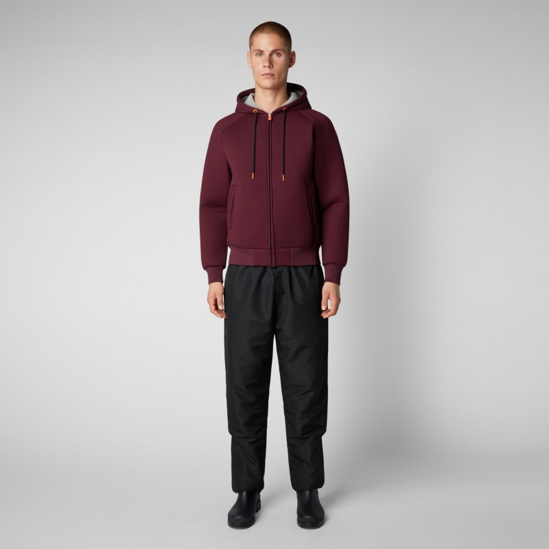 Save The Duck Pileus Hoodie Burdeos Negras | LSTQA4273