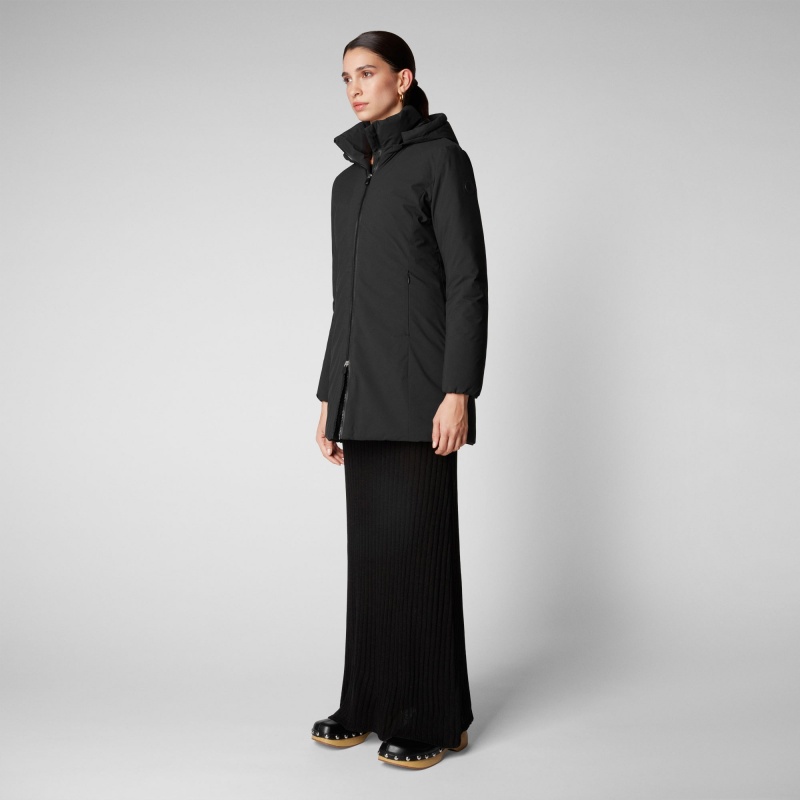 Save The Duck Rachel Encapuchado Raincoat Negras | EUCJO9318