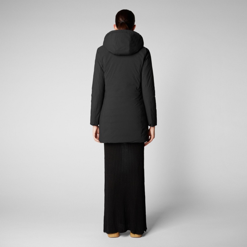 Save The Duck Rachel Encapuchado Raincoat Negras | EUCJO9318
