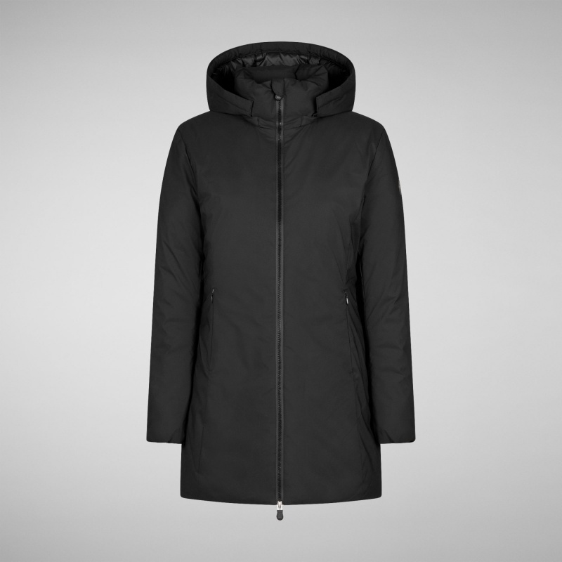 Save The Duck Rachel Encapuchado Raincoat Negras | EUCJO9318