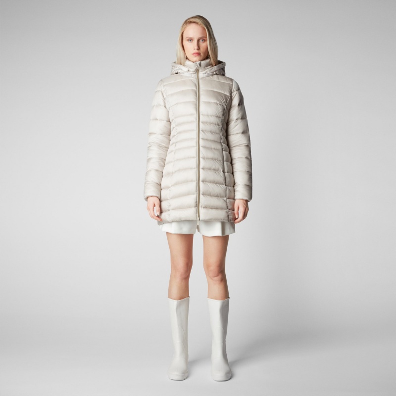 Save The Duck Reese Encapuchado Puffer Coat Beige | QDSRB9472