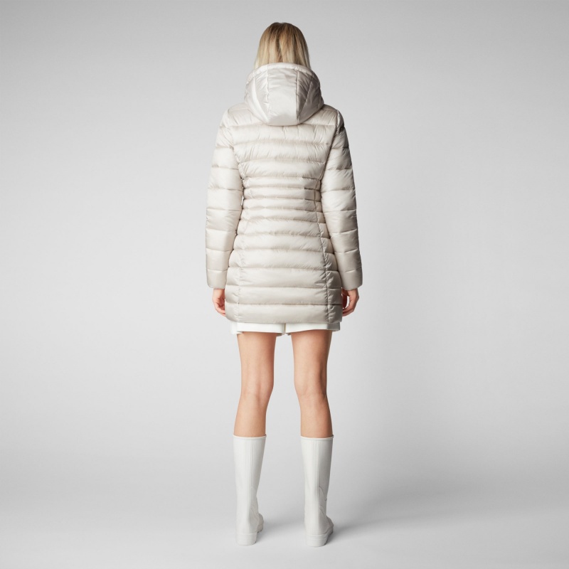 Save The Duck Reese Encapuchado Puffer Coat Beige | QDSRB9472