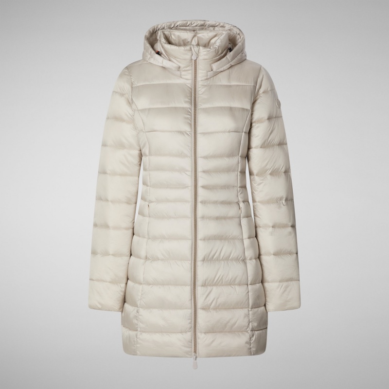Save The Duck Reese Encapuchado Puffer Coat Beige | QDSRB9472