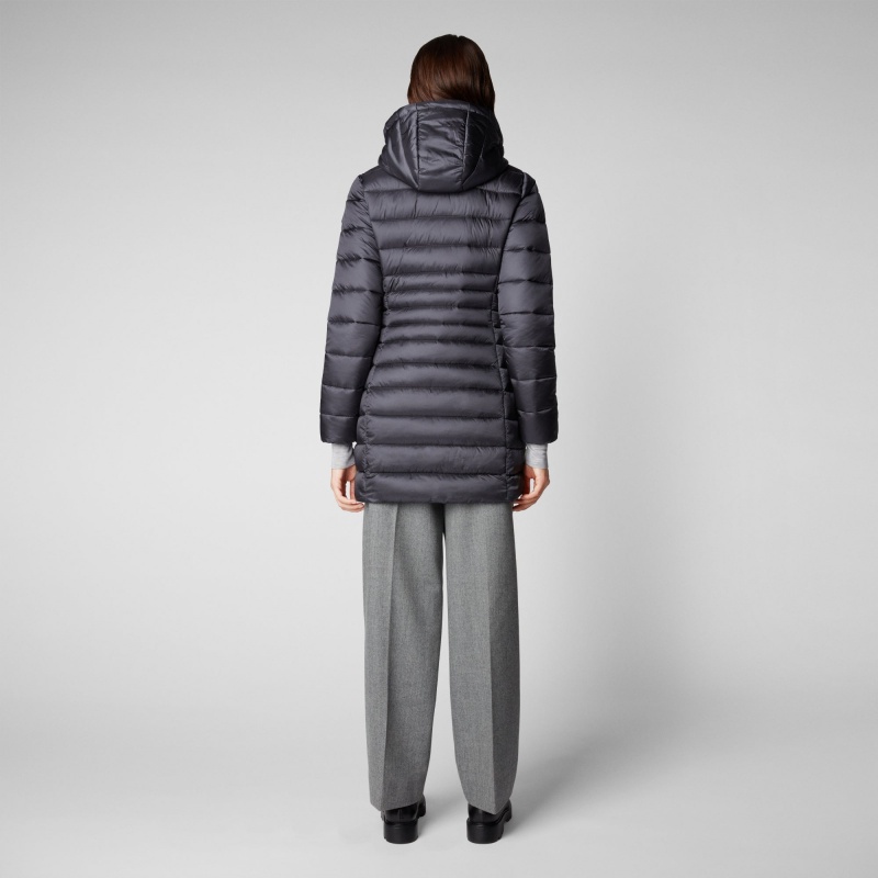 Save The Duck Reese Encapuchado Puffer Coat Gris | FOHSM1072