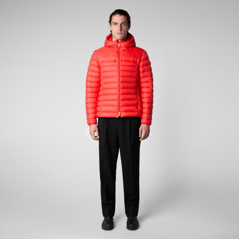 Save The Duck Roman Encapuchado Puffer Jacket Rojas | AUCZR0684