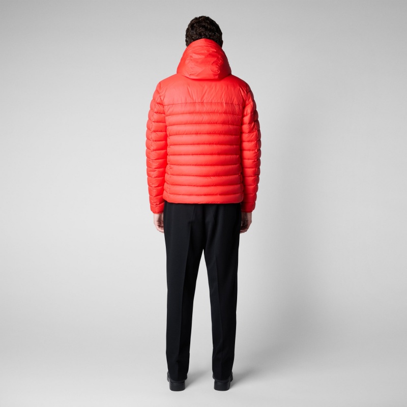 Save The Duck Roman Encapuchado Puffer Jacket Rojas | AUCZR0684