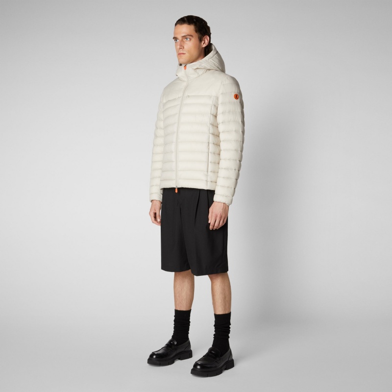 Save The Duck Roman Encapuchado Puffer Jacket Rainy Biege | XKFDE5183