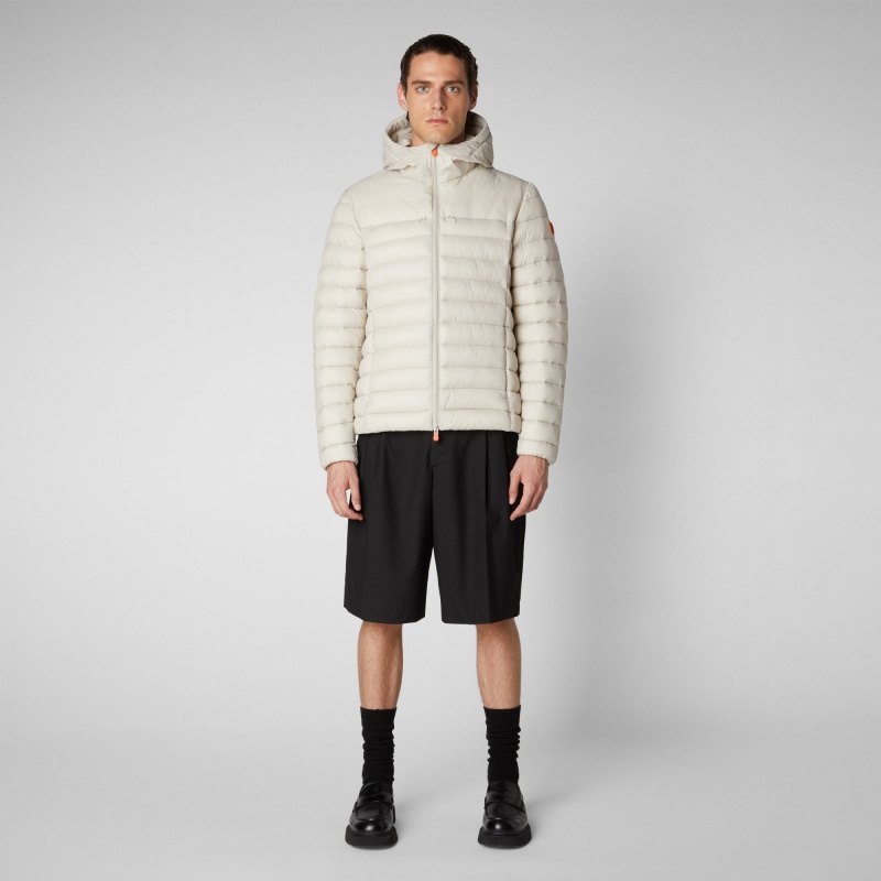 Save The Duck Roman Encapuchado Puffer Jacket Rainy Biege | XKFDE5183
