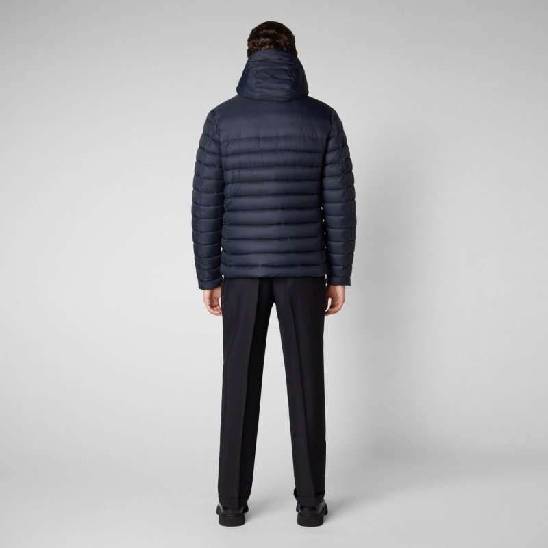 Save The Duck Roman Encapuchado Puffer Jacket Azules Negras | YBFHW6812