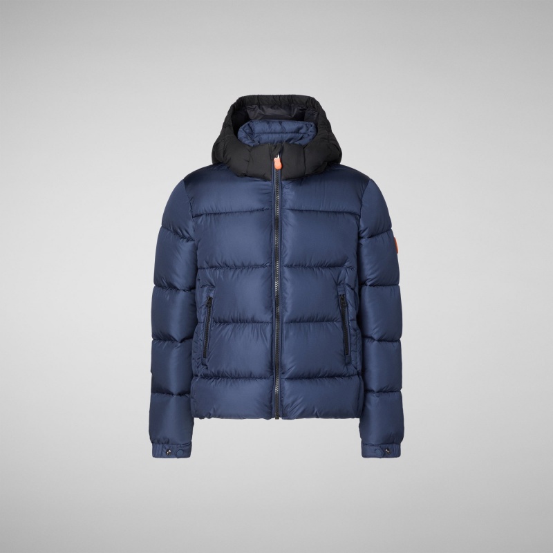 Save The Duck Rumex Encapuchado Puffer Jacket Azul Marino Azules | PUVQF1243