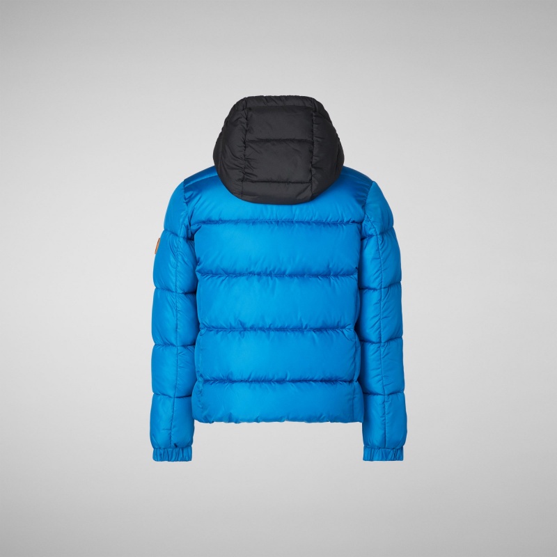Save The Duck Rumex Encapuchado Puffer Jacket Azules | AEOXG5384