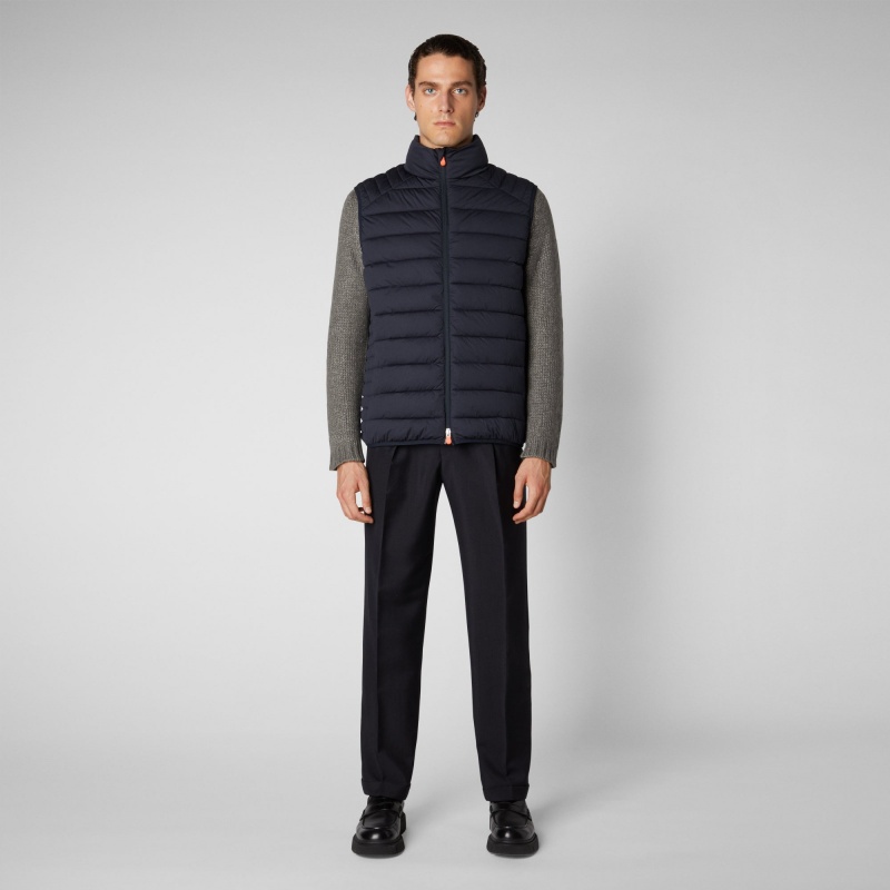 Save The Duck Russell Puffer Vest Azules Negras | UTPOR4187