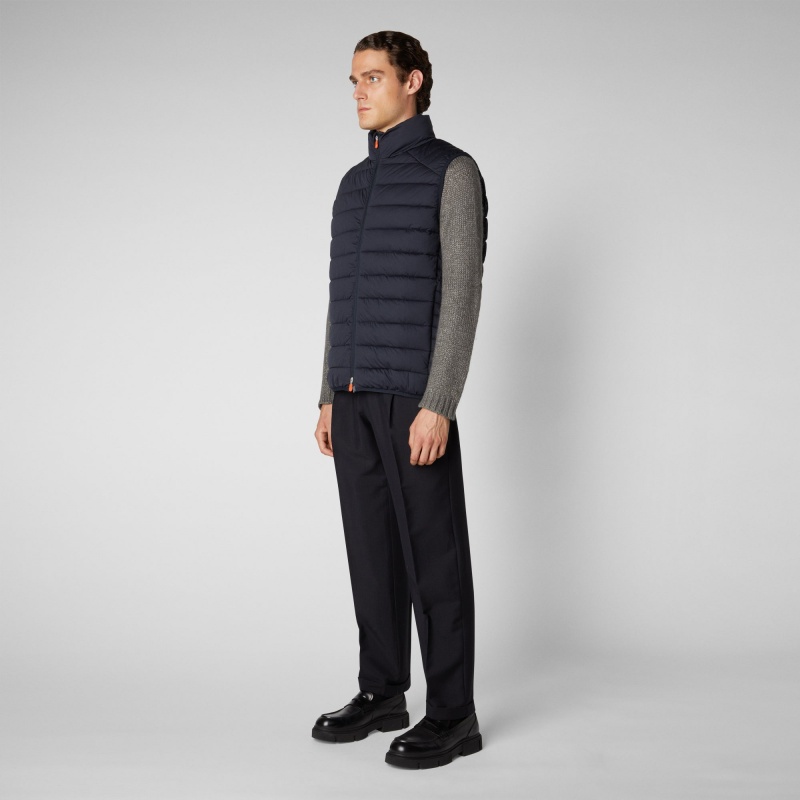 Save The Duck Russell Puffer Vest Azules Negras | UTPOR4187