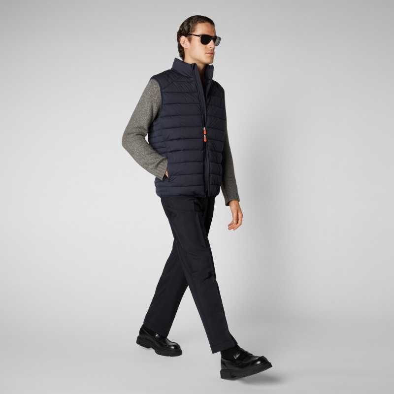 Save The Duck Russell Puffer Vest Azules Negras | UTPOR4187