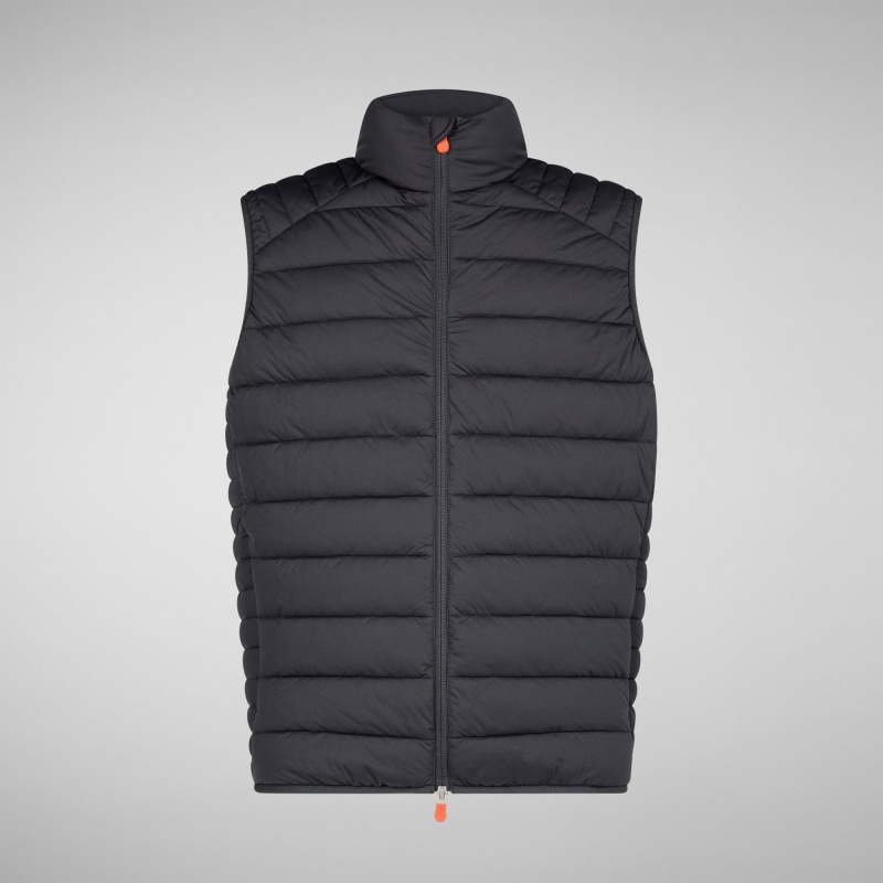 Save The Duck Russell Puffer Vest Gris Negras | WLMGX3029