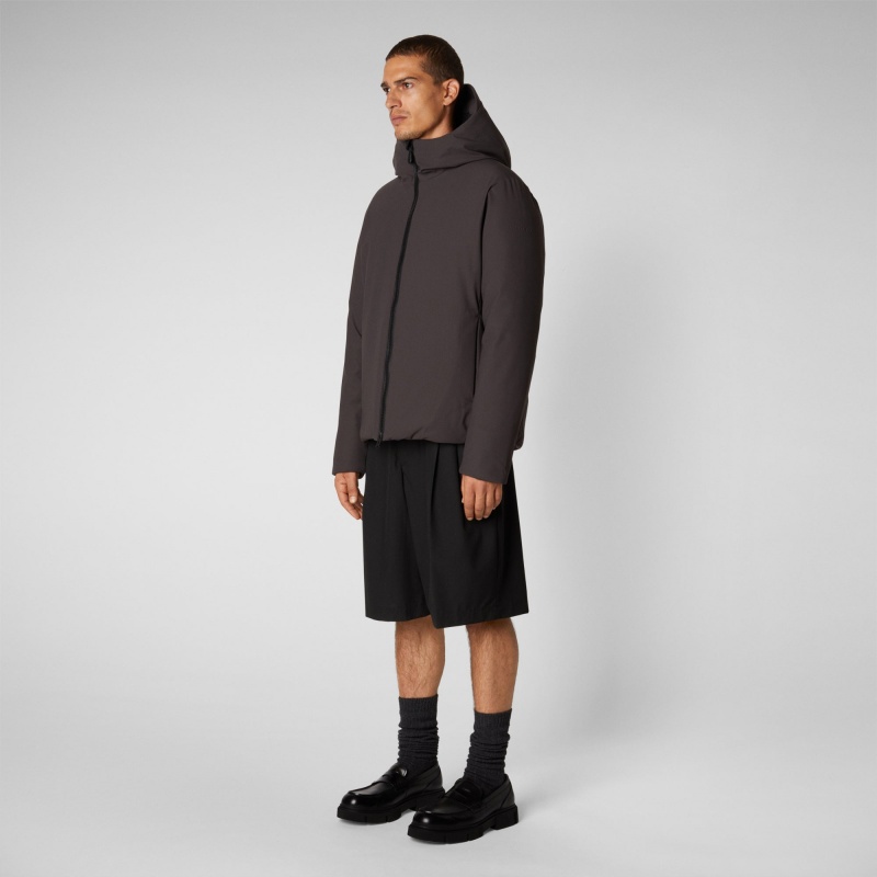 Save The Duck Sabal Encapuchado Jacket Marrones Negras | DRNOE9310