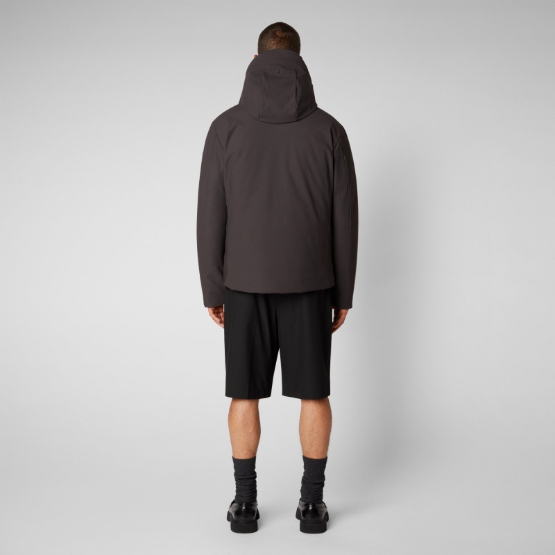 Save The Duck Sabal Encapuchado Jacket Marrones Negras | DRNOE9310