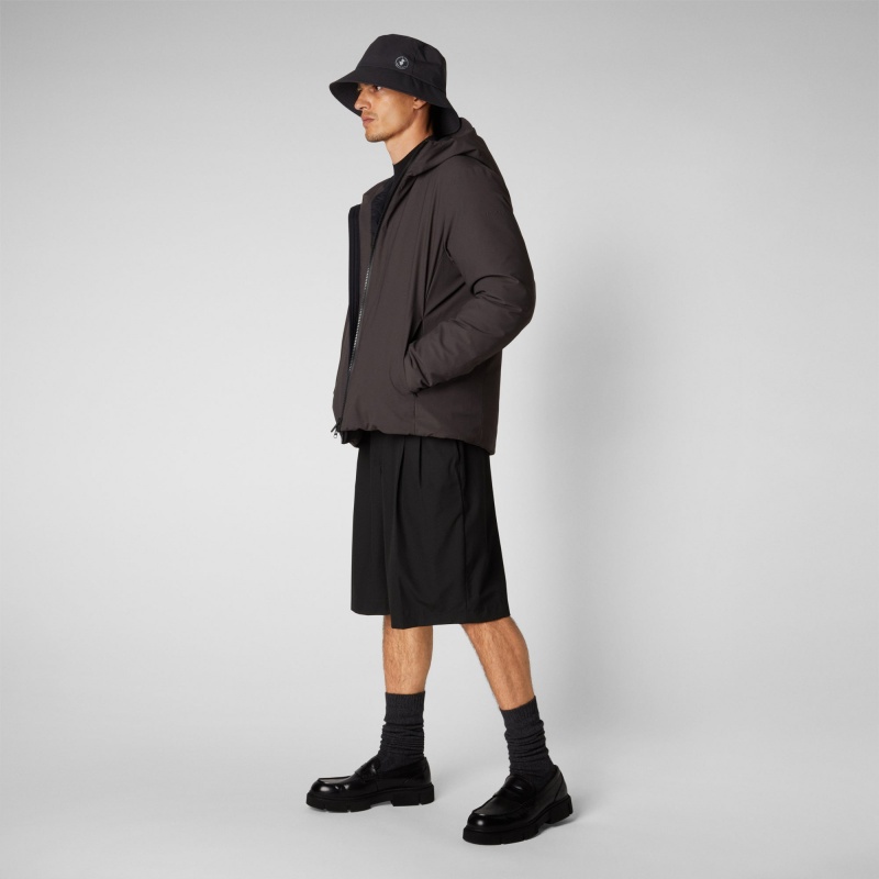 Save The Duck Sabal Encapuchado Jacket Marrones Negras | DRNOE9310