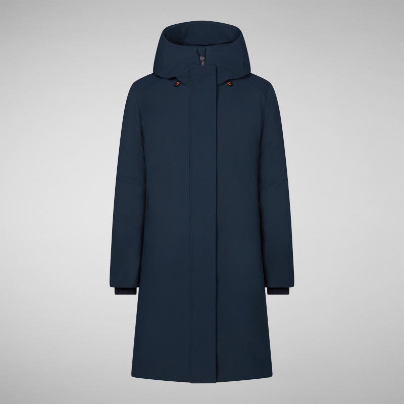 Save The Duck Sienna Encapuchado Parka Azules Negras | EQMOW5674