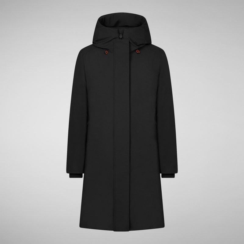 Save The Duck Sienna Encapuchado Parka Negras | ABXNR4231