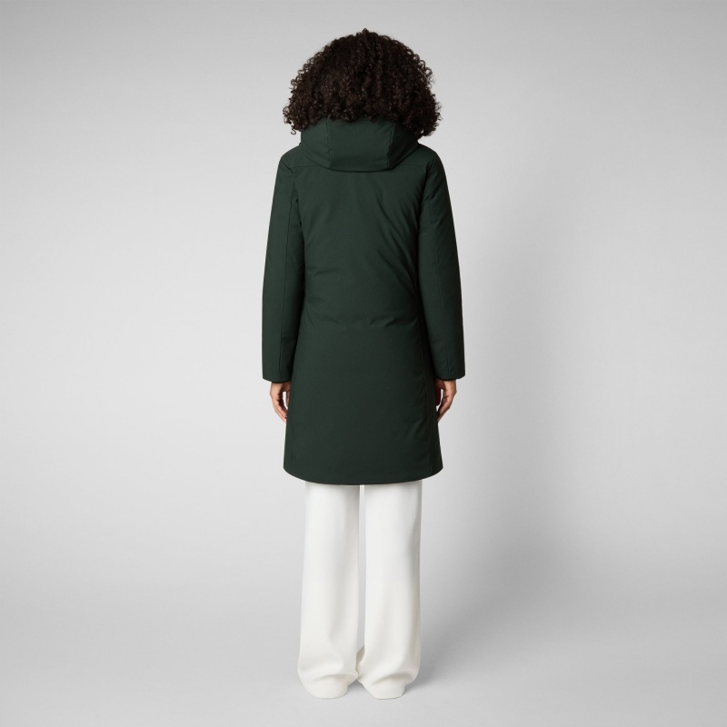 Save The Duck Sienna Encapuchado Parka Verde Negras | TPSMC1589