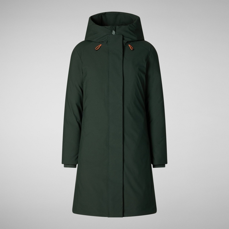 Save The Duck Sienna Encapuchado Parka Verde Negras | TPSMC1589