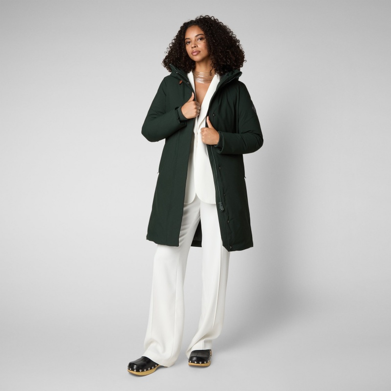 Save The Duck Sienna Encapuchado Parka Verde Negras | TPSMC1589