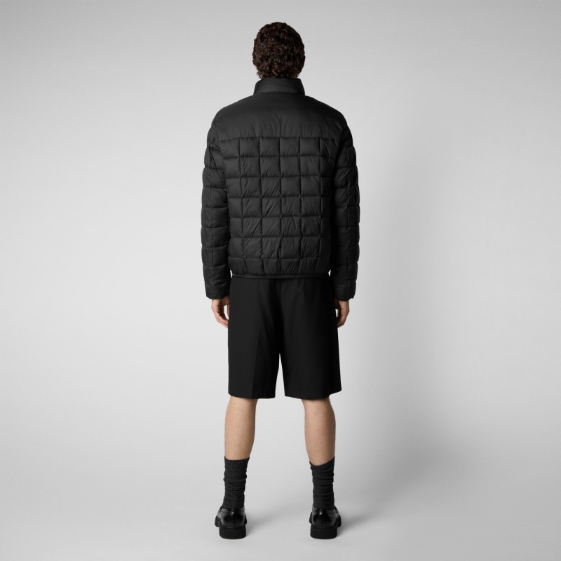 Save The Duck Stalis Puffer Jacket with Faux Fur Lining Negras | RVPZX2910