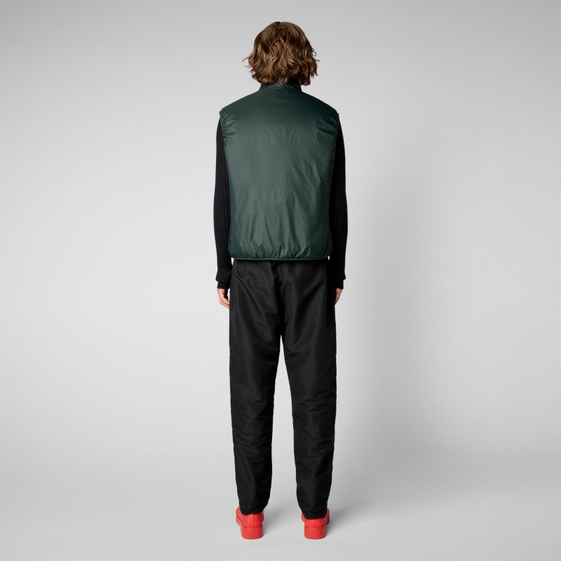 Save The Duck Stelis Vest Verde Negras | MKFHA7605