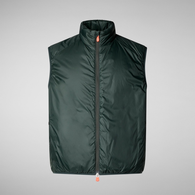 Save The Duck Stelis Vest Verde Negras | MKFHA7605