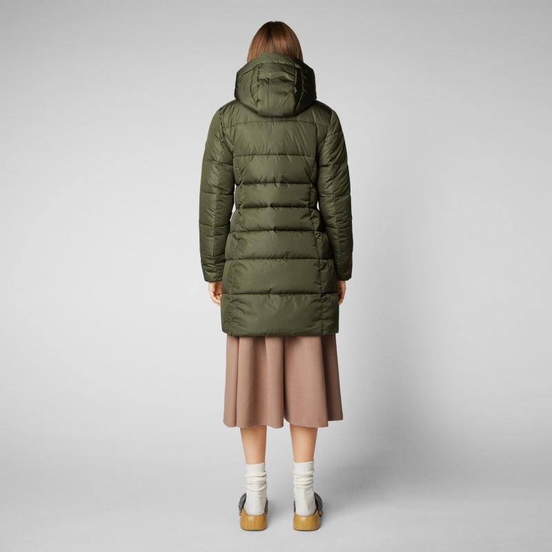 Save The Duck Taylor Encapuchado Puffer Coat Verde Oliva | GQKWT8546
