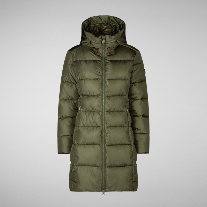 Save The Duck Taylor Encapuchado Puffer Coat Verde Oliva | GQKWT8546