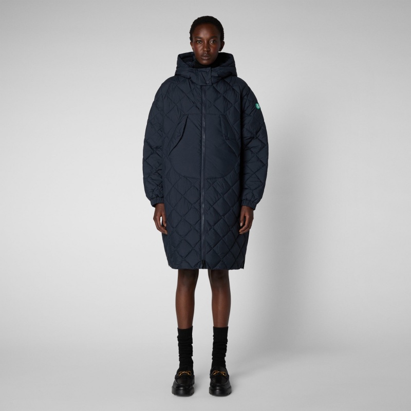 Save The Duck Valerian Puffer Coat Azules Negras | GDLNZ8692