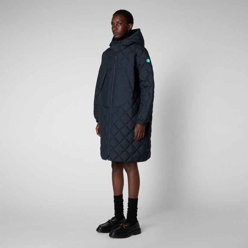 Save The Duck Valerian Puffer Coat Azules Negras | GDLNZ8692