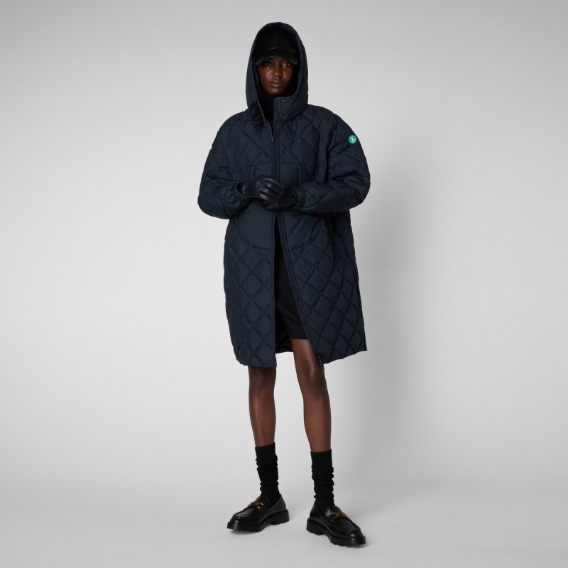 Save The Duck Valerian Puffer Coat Azules Negras | GDLNZ8692