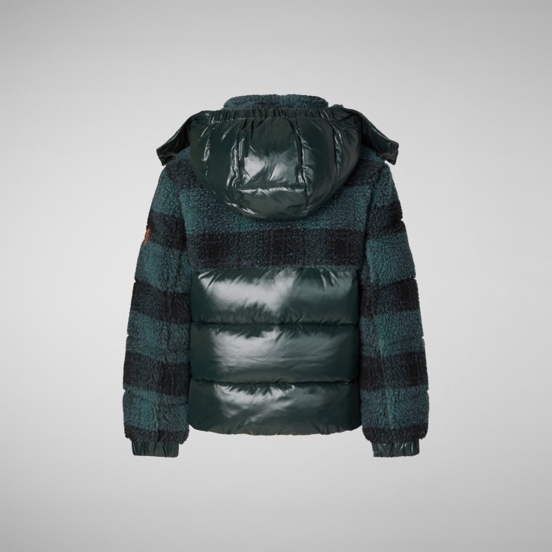 Save The Duck Zai Puffer Jacket with Detachable Hood Verde | CETKO8706
